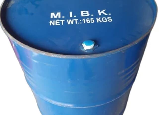 Methyl Isobutyl Ketone in a blue 165 kg drum