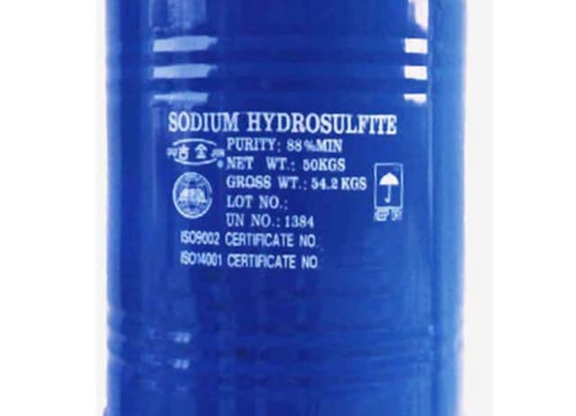 Sodium Hydrosulfite in a blue drum packaging