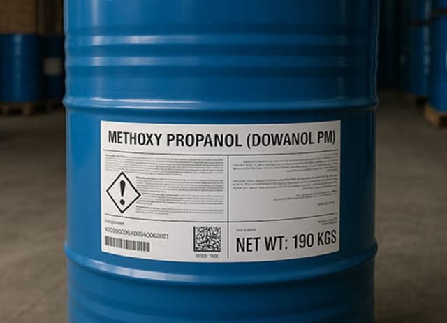 Methoxy Propanol in a blue drum packaging