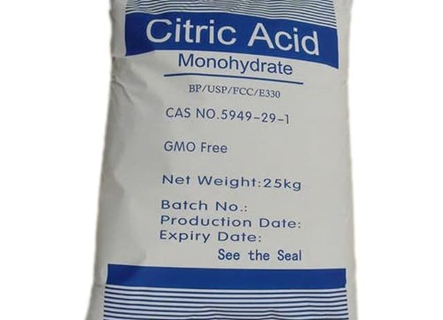 25 kg bag of Citric Acid Monohydrate
