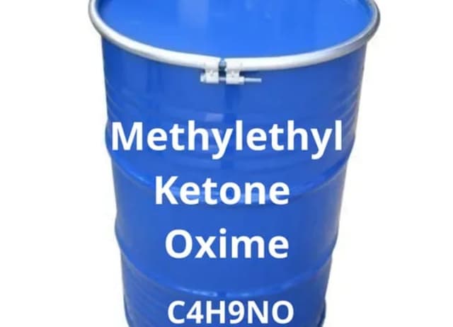 Blue drum of Methyl Ethyl Ketone Oxime