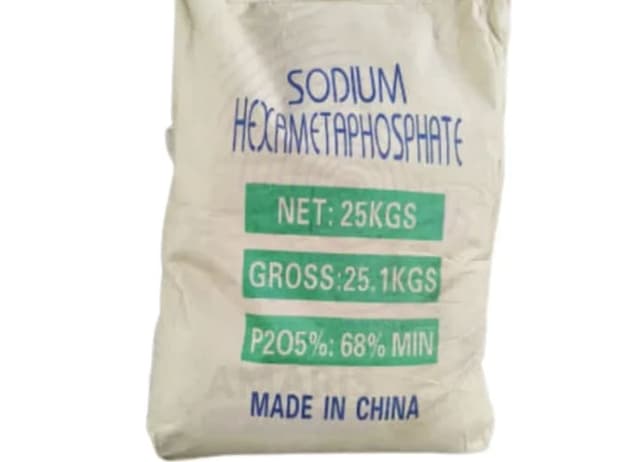 Sodium Hexametaphosphate packaging in a 25 kg bag