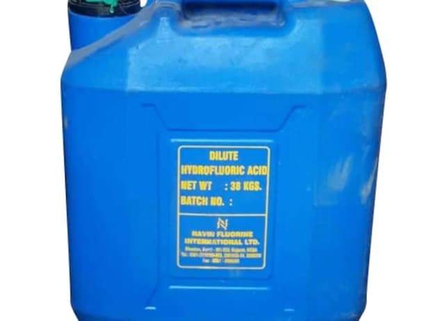 38 kg jerrycan of hydrofluoric acid