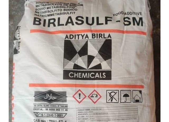25 kg bag of Birlasulf-SM sodium metabisulfite