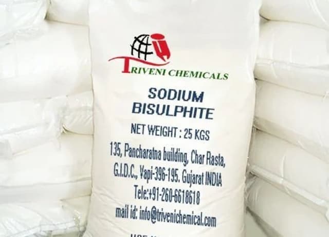 Sodium Bisulphite packaging in 25 kg bags